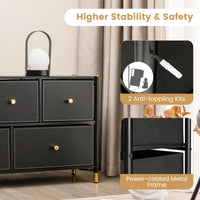 Giantex Dresser with 5 Drawers, Fabric Dresser Tower