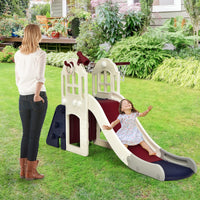 6-In-1 Large Slide with Basketball Hoop for Indoor & Outdoor Playground