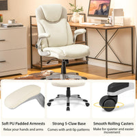 Giantex Executive Ergonomic 360° Swivel Office Chair, PU Leather Computer Desk Chair