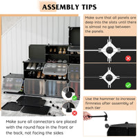 Giantex 12-Cube Shoe Rack Organizer, 48 Pairs Expandable Modular Shoe Storage Cabinet with Door