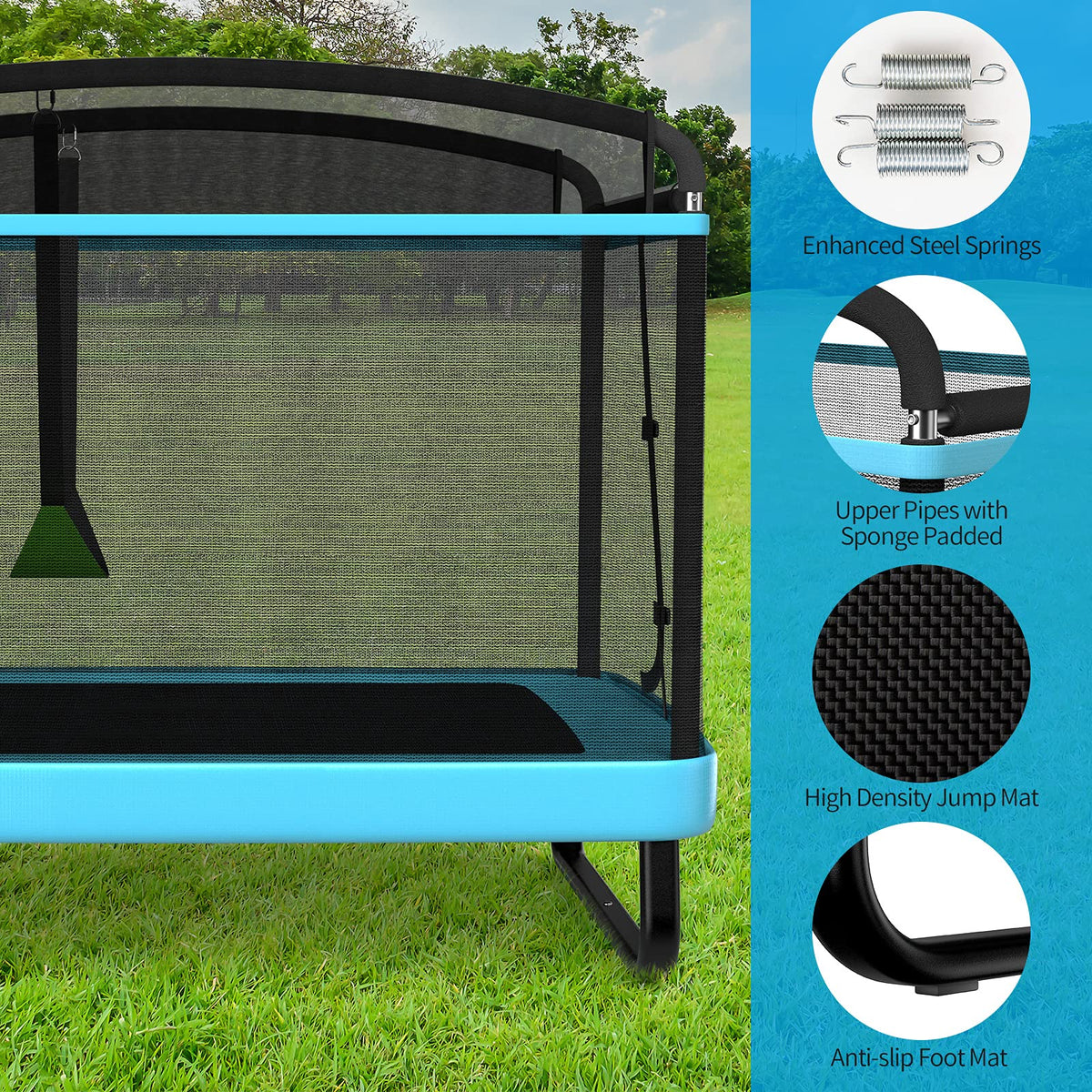 6FT Kids Recreational Trampoline, 2-in-1 Outdoor Toddler Trampoline