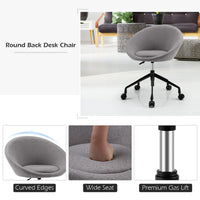 Giantex Modern Swivel Accent Chair, Round Back Desk Chair, Height Adjustable Home Office Chair