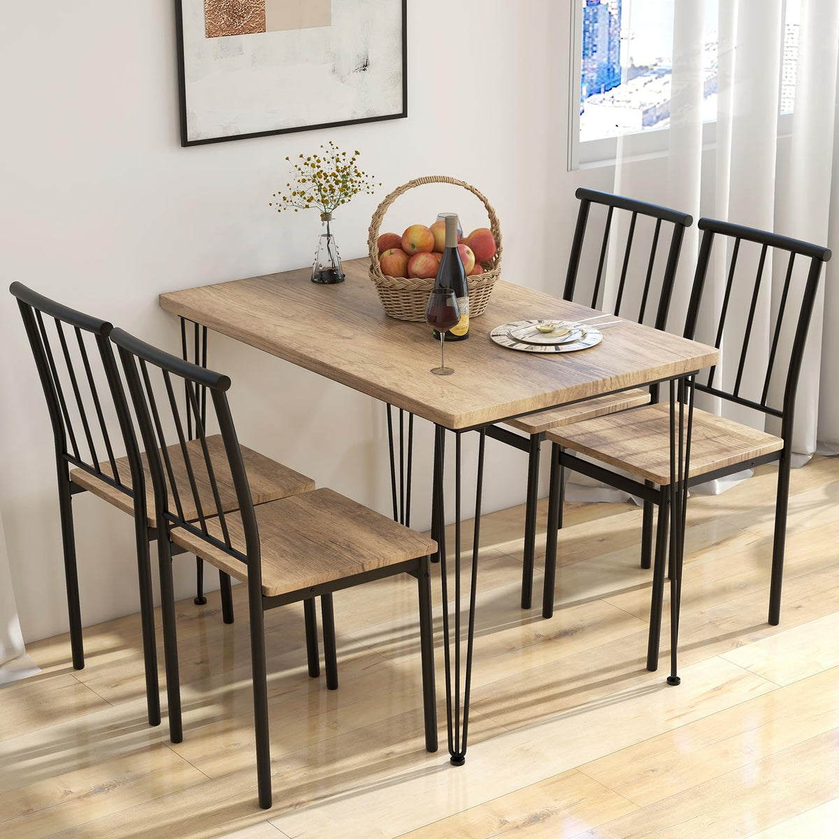 Giantex 5-Piece Dining Table Set for Small Space for Home Restaurant