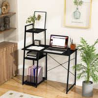 Computer Desk Study Writing Desk Workstation w/ Bookshelf Host Stand Home Office