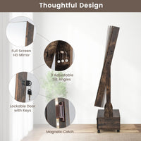 Giantex Standing Jewelry Armoire, Lockable Movable Jewelry Organizer