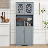 Tall Bathroom Cabinet Large Floor Storage Kitchen Cupboard Pantry Sideboard