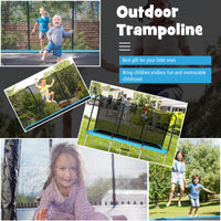 430 cm x 250 cm Rectangular Trampoline with Enclosure Net for Kids and Adults