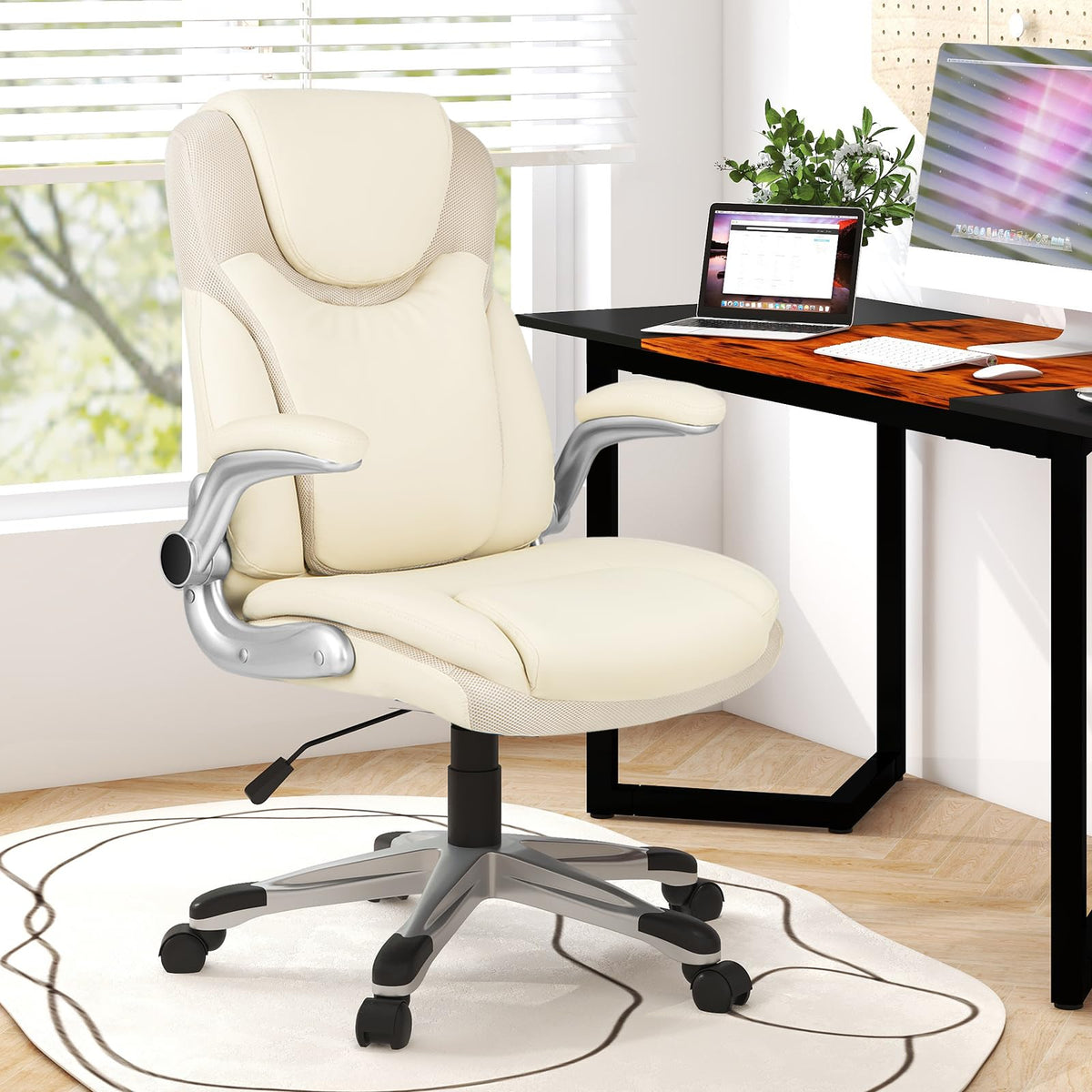 Giantex Executive Ergonomic 360° Swivel Office Chair, PU Leather Computer Desk Chair