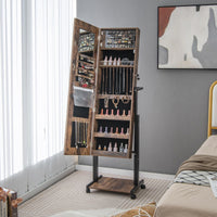 Giantex Adjustable Standing Jewelry Cabinet, Lockable Jewelry Armoire Organizer