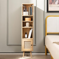 Natural Rattan Storage Cabinet Freestanding Cabinet 137cm Bookcase Display Rack