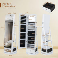 Giantex 360° Swivel Jewelry Cabinet w/Full-Length Mirror