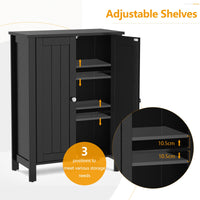 Giantex Bathroom Floor Storage Cabinet, Free Standing Storage Organizer, with Double Door, Adjustable Shelf