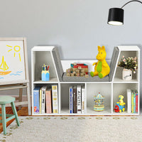 Giantex 6-Cubby Kids Bookcase with Cushioned Reading Nook and Mat