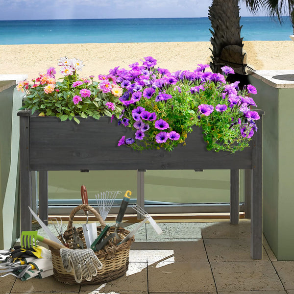 Giantex 76CM High Raised Wooden Garden Bed