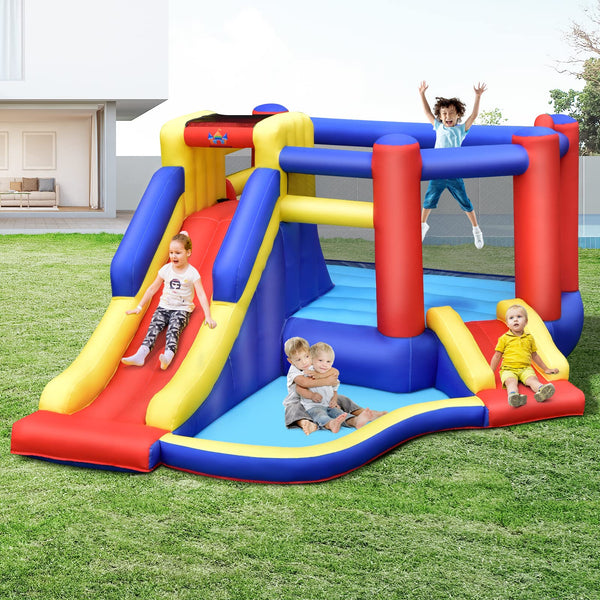 Inflatable Bounce House with Large Jumping Area, Dual Slide
