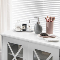Bathroom Storage Cabinet Linen Storage Cabinet with Doors and Adjustable Shelves