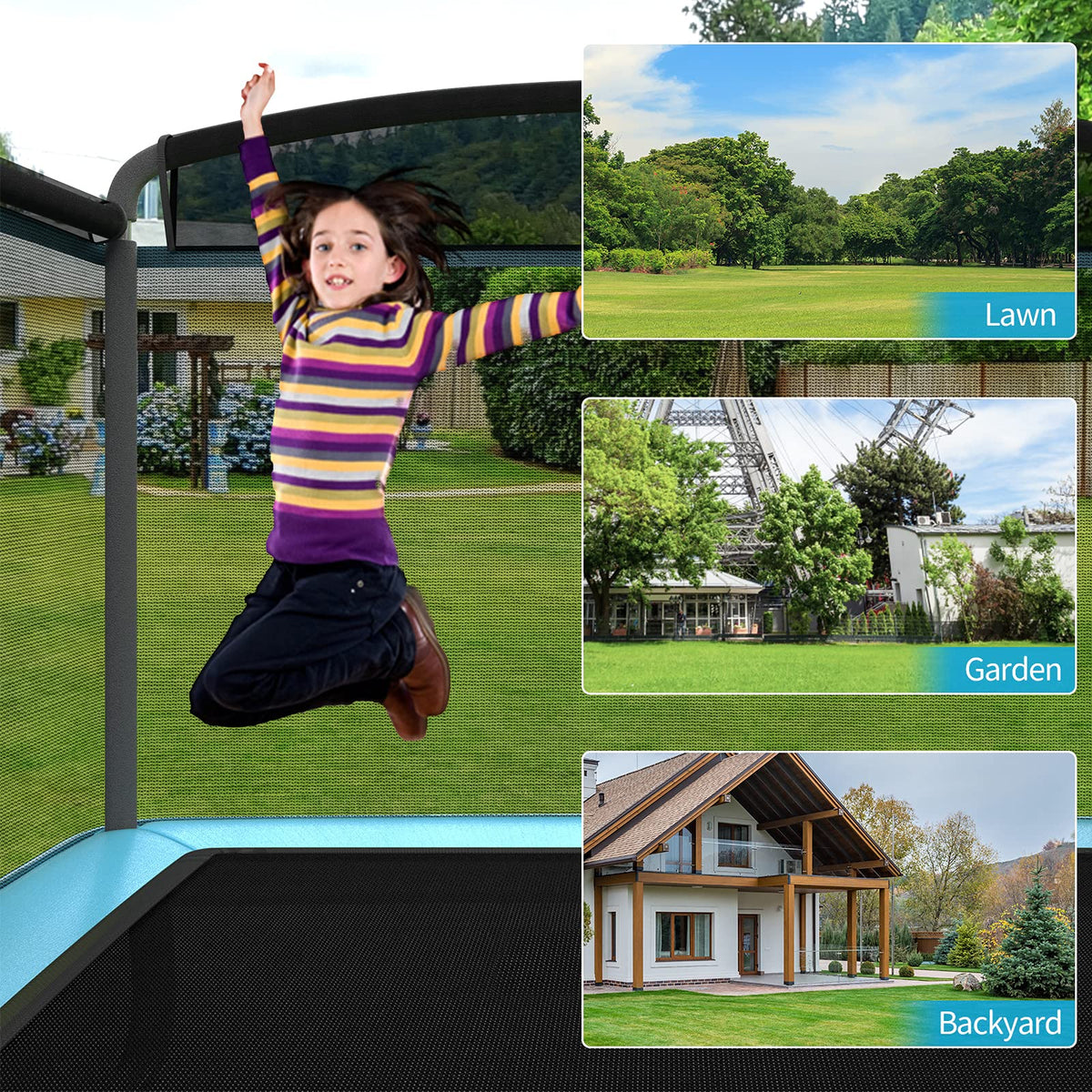 6FT Kids Recreational Trampoline, 2-in-1 Outdoor Toddler Trampoline