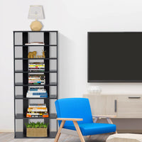 Giantex 7-Tier Wooden Shoe Rack, Shoe Storage Tower Multiple Layers, Detachable Board