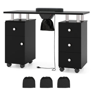 Manicure Table Nail Desk with Electric Dust Collector 3 Dust Bags