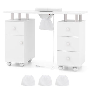 Manicure Table Nail Desk with Electric Dust Collector 3 Dust Bags
