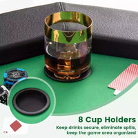 122cm Foldable Poker Table for 8 Players Portable Blackjack Texas Hold’em Table