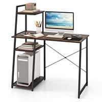 Computer Desk Study Writing Desk Workstation w/ Bookshelf Host Stand Home Office