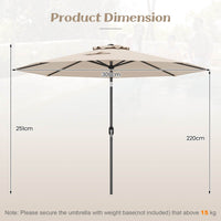 3M Large Patio Umbrella, Outdoor Heavy Duty Market Umbrella,Garden,Lawn,Poolside