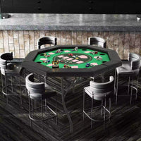 122cm Foldable Poker Table for 8 Players Portable Blackjack Texas Hold’em Table