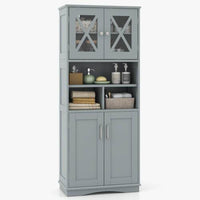 Tall Bathroom Cabinet Large Floor Storage Kitchen Cupboard Pantry Sideboard