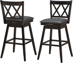 Giantex Set of 2 Bar Stool, Counter Height Barstool W/Foot Rest Upholstered Cushion