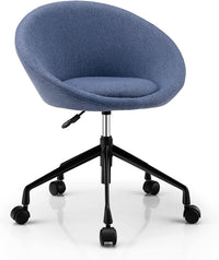 Giantex Modern Swivel Accent Chair, Round Back Desk Chair, Height Adjustable Home Office Chair