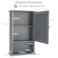 Giantex Bathroom Wall Cabinet, Large Capacity Storage Cupboard