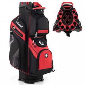 Golf Cart Bag, Molded Lock Top Golf Bag w/14-Way Dividers