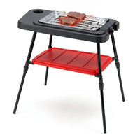 2000W 2-in-1 Electric Grill with Detachable Stand & Dual Plates Low-Smoke for Balcony