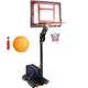 1.05-2.6m Portable Basketball Hoop Height-Adjustable with Weight Bag and Basketball