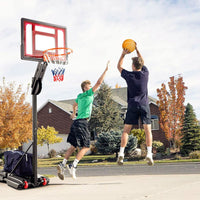 1.05-2.6m Portable Basketball Hoop Height-Adjustable with Weight Bag and Basketball