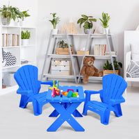 Kids Plastic Table with 2 Adirondack Chairs Set