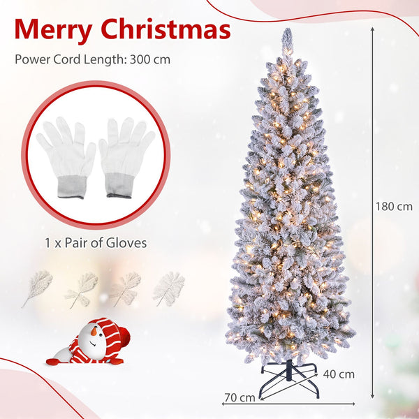 2.25M/1.8M Smart Pencil Christmas Tree with 340/250 Pre-Lit RGB LED Lights