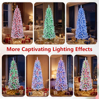 2.25M/1.8M Smart Pencil Christmas Tree with 340/250 Pre-Lit RGB LED Lights