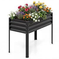 1/2 Piece Electro-Coating Metal Large Raised Garden Bed with Legs for Vegetable Flower Fruit Herb