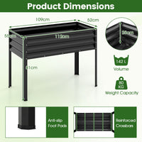 1/2 Piece Electro-Coating Metal Large Raised Garden Bed with Legs for Vegetable Flower Fruit Herb