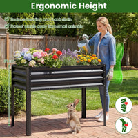 1/2 Piece Electro-Coating Metal Large Raised Garden Bed with Legs for Vegetable Flower Fruit Herb