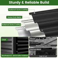 1/2 Piece Electro-Coating Metal Large Raised Garden Bed with Legs for Vegetable Flower Fruit Herb