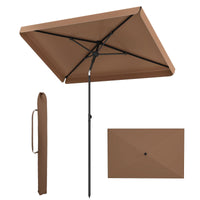 2 x 1.3m Rectangular Outdoor Balcony Umbrella