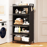 1.6 m Tall Freestanding Metal Pantry with 4 Flip-up Doors and 5-Tier