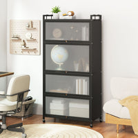 1.6 m Tall Freestanding Metal Pantry with 4 Flip-up Doors and 5-Tier