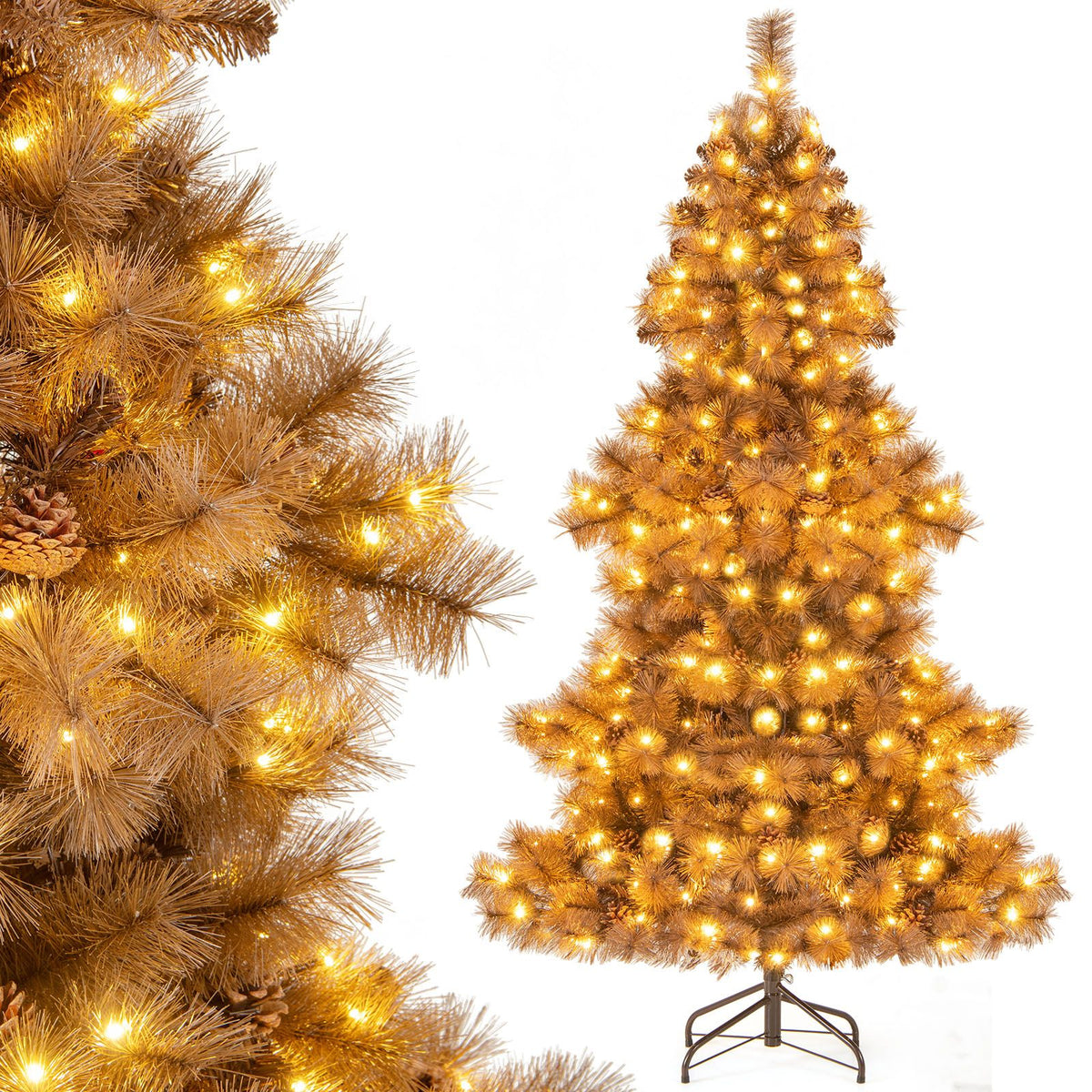 1.8M Artificial Christmas Tree Pre-Lit Xmas Tree with 493 Branch Tips