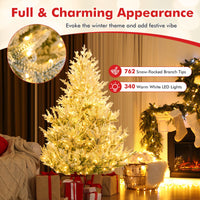 1.8/2.1M Pre-Lit Artificial Christmas Tree with Branch Tips