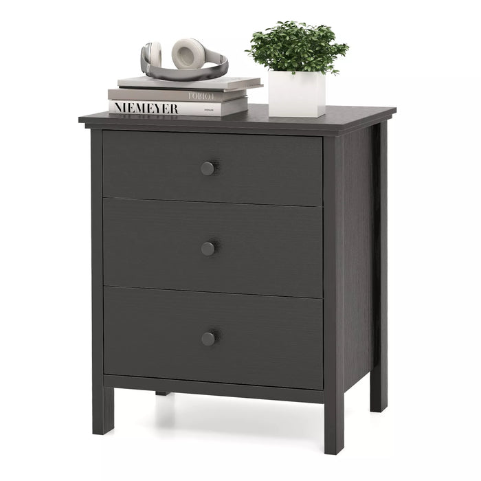 Giantex 3-Drawer Nightstand Wooden Bedside Table Modern Side End Table Chest of Drawers