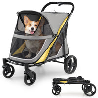 100 KG Heavy Duty Dog Stroller for Large and Medium Dogs with One-Step Foot Brake and 2 Doors